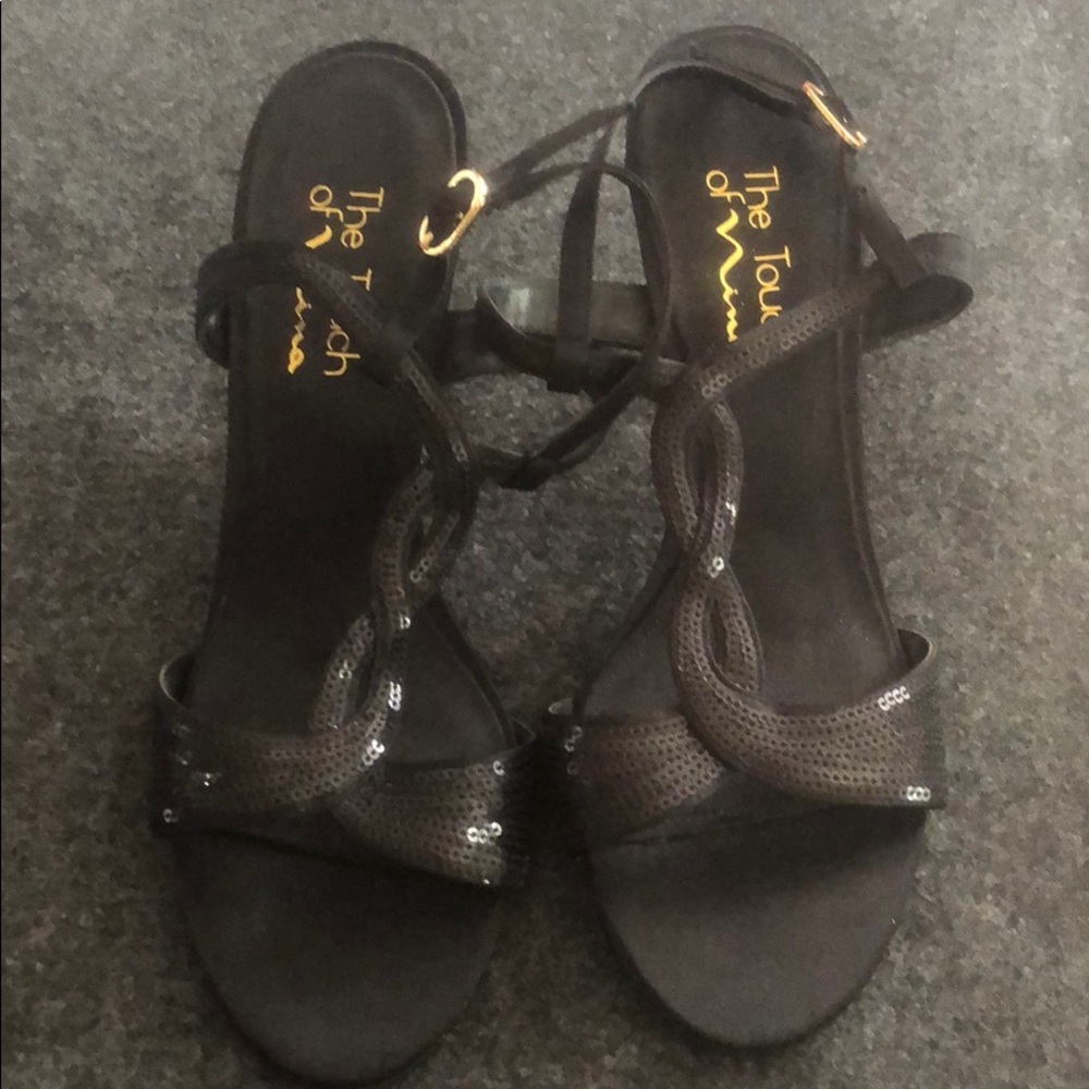 The Touch of Nina Sequence Black shoes 👠 EUC